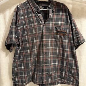 Harley-Davidson Men's Dark Plaid Button Down Shirt